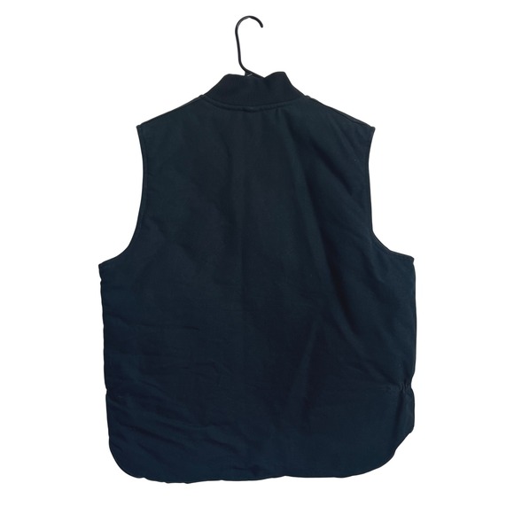 Carhartt V01 Black Duck Denim Heavy Quilt Lined Vest Jacket Size XL Made in USA - Picture 2 of 13